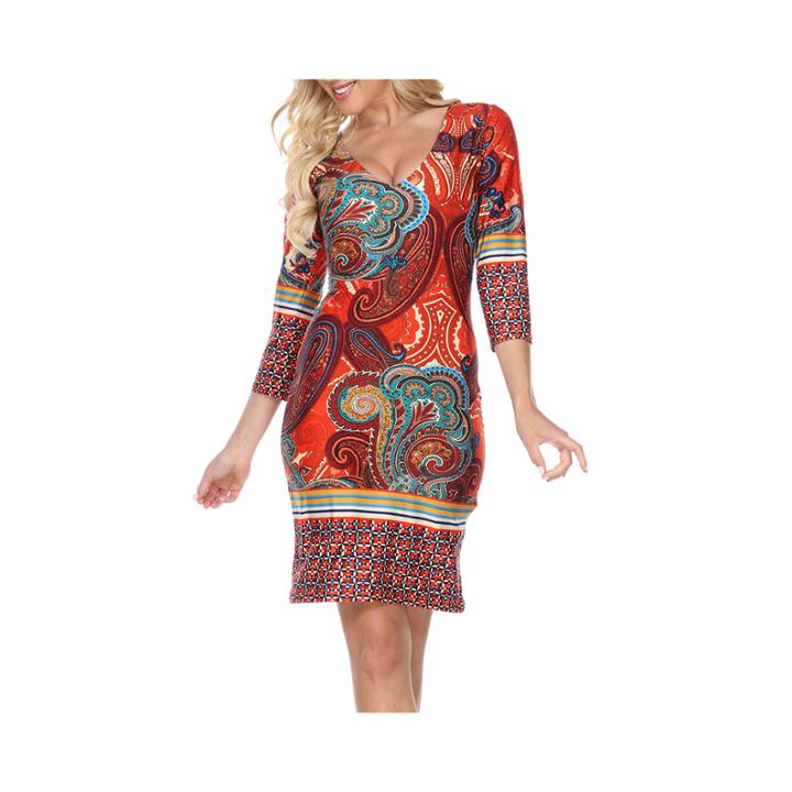 White Mark Vivian 3/4 Sleeve Sheath Dress