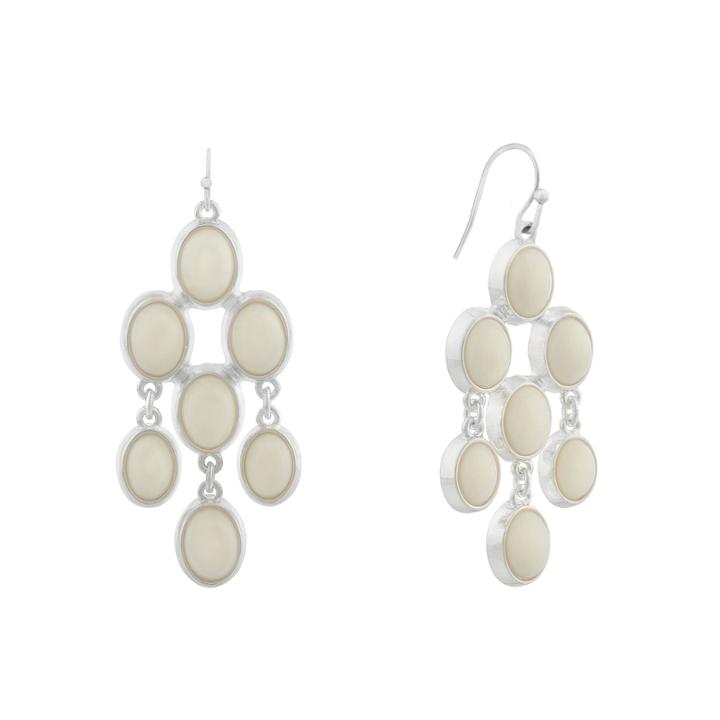 Liz Claiborne White Chandelier Earrings