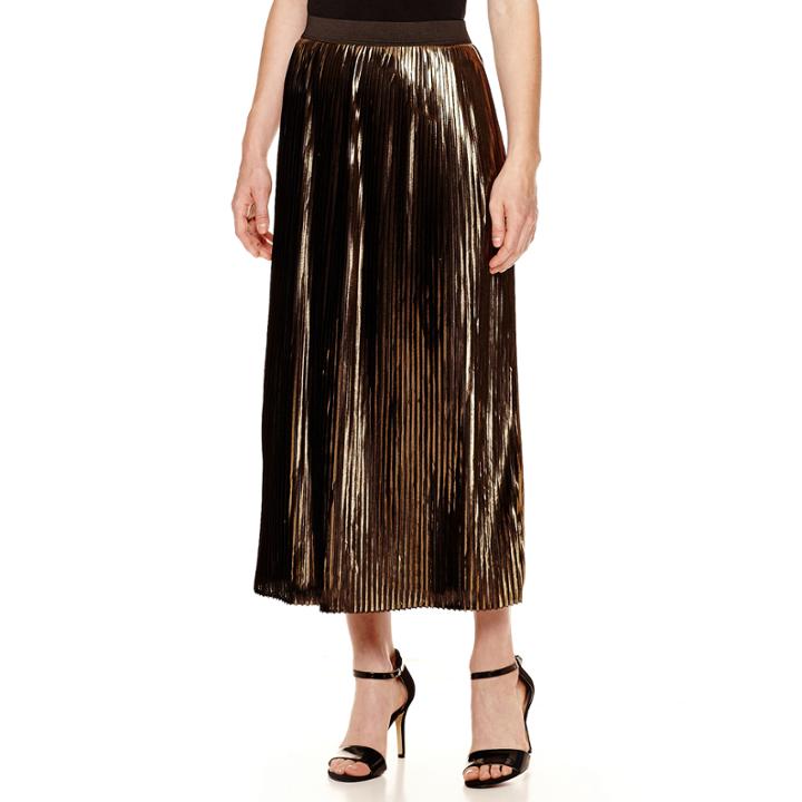 Rn Studio By Ronni Nicole Metallic Pleated Skirt