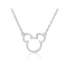 Disney Mickey Outline Sterling Silver Pendant Necklace