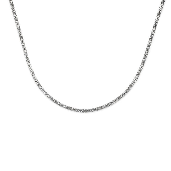 14k White Gold 080 Solid Byzantine Chain