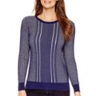 Liz Claiborne Long-sleeve Double-knit Sweater