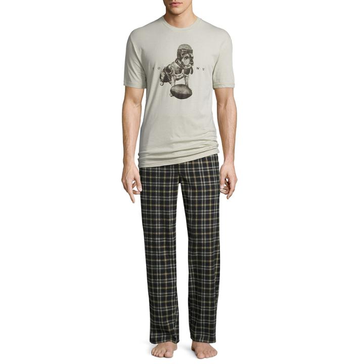 Stafford 2-pc. Flannel Pants And Short-sleeve Graphic Tee Set