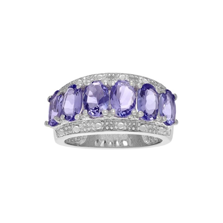 Genuine Purple Tanzanite Sterling Silver Ring