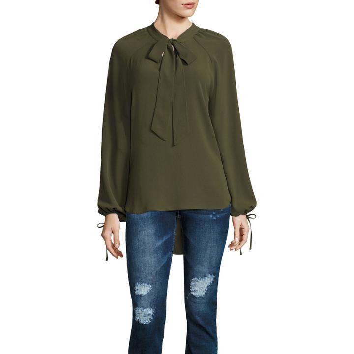 I Jeans By Buffalo Long-sleeve Bow Blouse