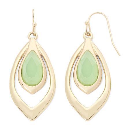 Liz Claiborne Green Stone Orbital Earrings