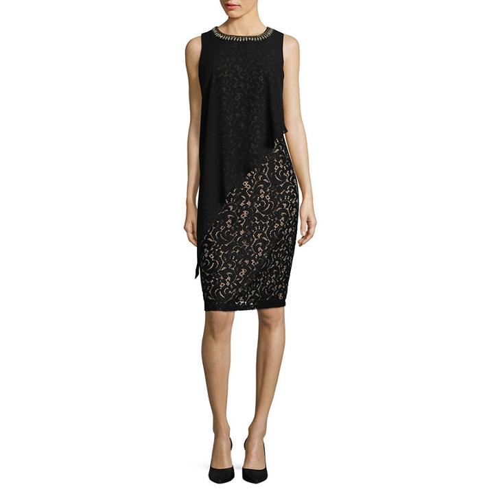 Scarlett Sleeveless Beaded Shift Dress - Tall