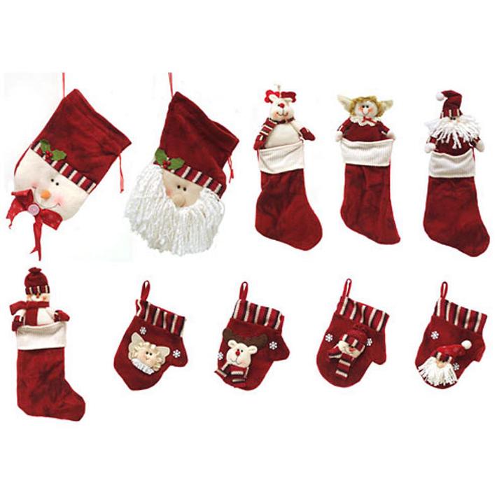 10-piece Red Classics Christmas Stocking And Novelty Gift Bag Set