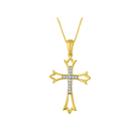 Womens Diamond Accent 10k Gold Cross Pendant Necklace