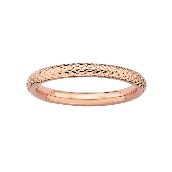 Personally Stackable 18k Rose Gold Over Sterling Silver 3.5mm Cable Ring