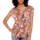 Liz Claiborne Sleeveless Paisley Studded Blouse - Tall