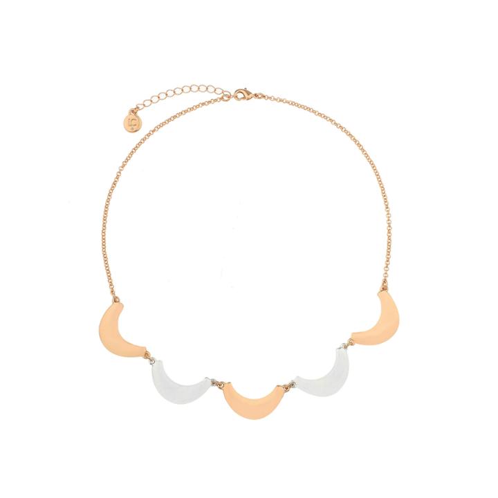 Liz Claiborne Collar Necklace Rose Goldtone Silvertone