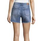 Love Indigo Embr Cut Off 5 Denim Bermuda Shorts
