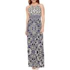 London Style Collection Sleeveless Keyhole Halter Maxi Dress - Petite