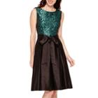 R & K Originals Sleeveless Jacquard Fit-and-flare Dress