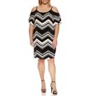 Danillo Short Sleeve Cold Shoulder Sheath Dress - Plus