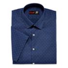 J.ferrar Stretch Short Sleeve Broadcloth Pattern Dress Shirt - Slim
