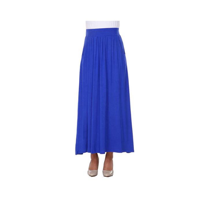 White Mark Elastic Waist Maxi Skirt