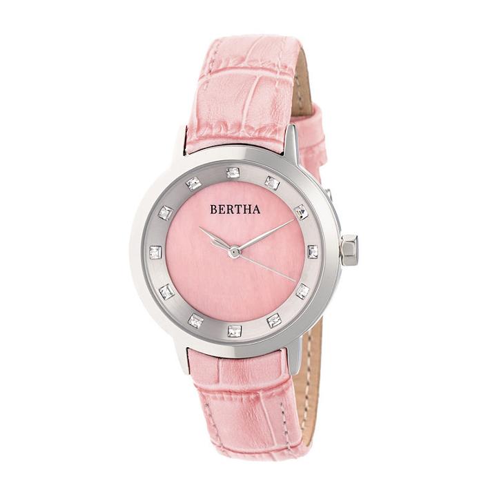 Bertha Unisex Pink Strap Watch-bthbr7502