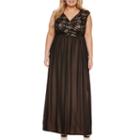 Melrose Sleeveless Beaded Lace Evening Gown-plus
