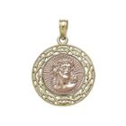 Tesoro&trade; 14k Two-tone Gold Jesus Medallion Pendant