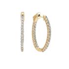 1 Ct. T.w. White Diamond 10k Gold Hoop Earrings