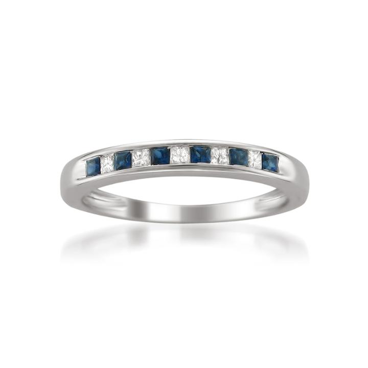 Womens 1/10 Ct. T.w. Blue Sapphire 14k Gold Wedding Band