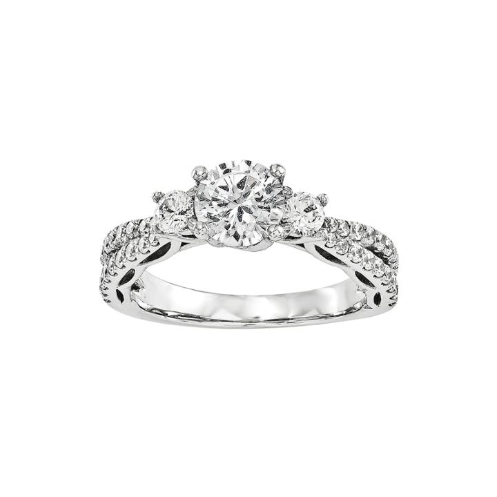 1 3/4 Ct. T.w. Diamond 14k White Gold 3-stone Engagement Ring