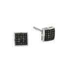 1/7 Ct. T.w. White And Color-enhanced Black Diamond Sterling Silver Stud Earrings