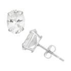 Round White Sapphire 10k Gold Stud Earrings