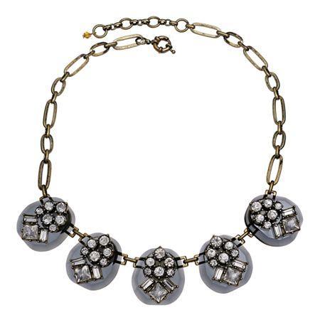Mixit Black Stone & Crystal Abstract Necklace