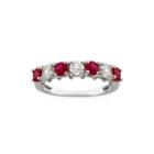 Lab-created Ruby & Lab-created White Sapphire Rhodium-plated Ring
