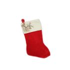 19 Traditional Red Pine Cone Suede Cuff Christmas Stocking
