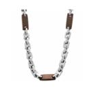 Mens Two-tone Stainless Steel 24 Chain Station Necklace