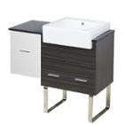 36.75-in. W 18-in. D Modern Plywood-melamine Vanity Base Set Only In White-dawn Grey