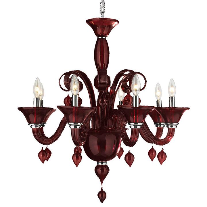 Murano Collection 8 Light Blown Glass Venetian Style Chandelier