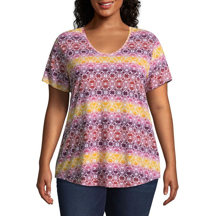Boutique + Geometrical Ombr Voop Tee - Plus