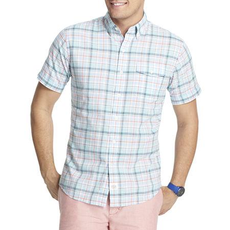 Izod Short-sleeve Seaside Plaid Woven Shirt
