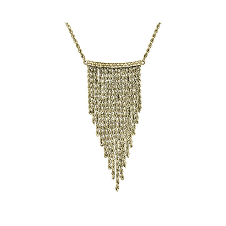 14k Yellow Gold Graduated Rope Necklace