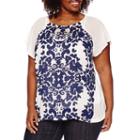 Liz Claiborne Short-sleeve Raglan Tee With Cami - Plus