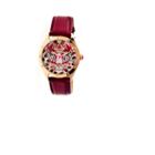 Bertha Womens Alexandra Mother-of-pearl Maroon Leather-band Watchbthbr4708