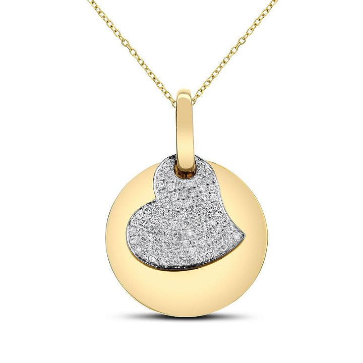 Womens 1/3 Ct. T.w. White Diamond 14k Gold Heart Pendant Necklace