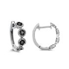 1/4 Ct. T.w. Genuine Multi Color 10k White Gold 13.8mm Hoop Earrings
