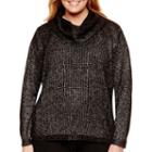 Worthington Long-sleeve Oversized Cowlneck Sweater - Plus