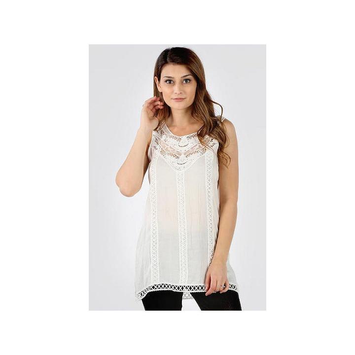 Crochet Panel Long Tank