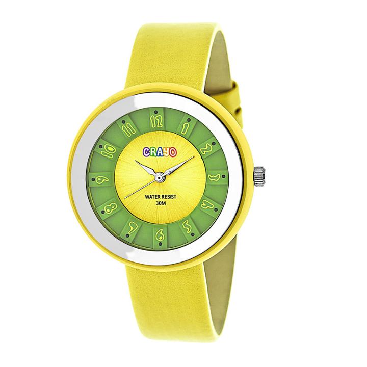 Crayo Unisex Yellow Strap Watch-cracr3403