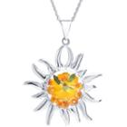 Womens Sunburst Pendant Necklace