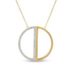 18k Gold Over Silver 3-in-1 Cubic Zirconia Circle Necklace