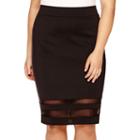 Belle + Sky&trade; Mesh Inset Bodycon Skirt - Plus