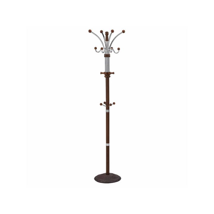 Wood And Chrome Coat Rack